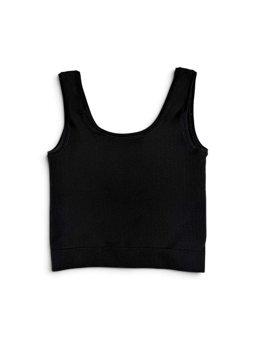 Athleta Girl Rise Above Rib Crop Tank Black 12 (Large)